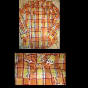 Sundance Orange Plaid Button Down Shirt